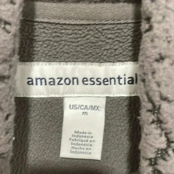 Amazon Essential Sherpa faux fur lined grey vest size medium - Picture 2 of 4